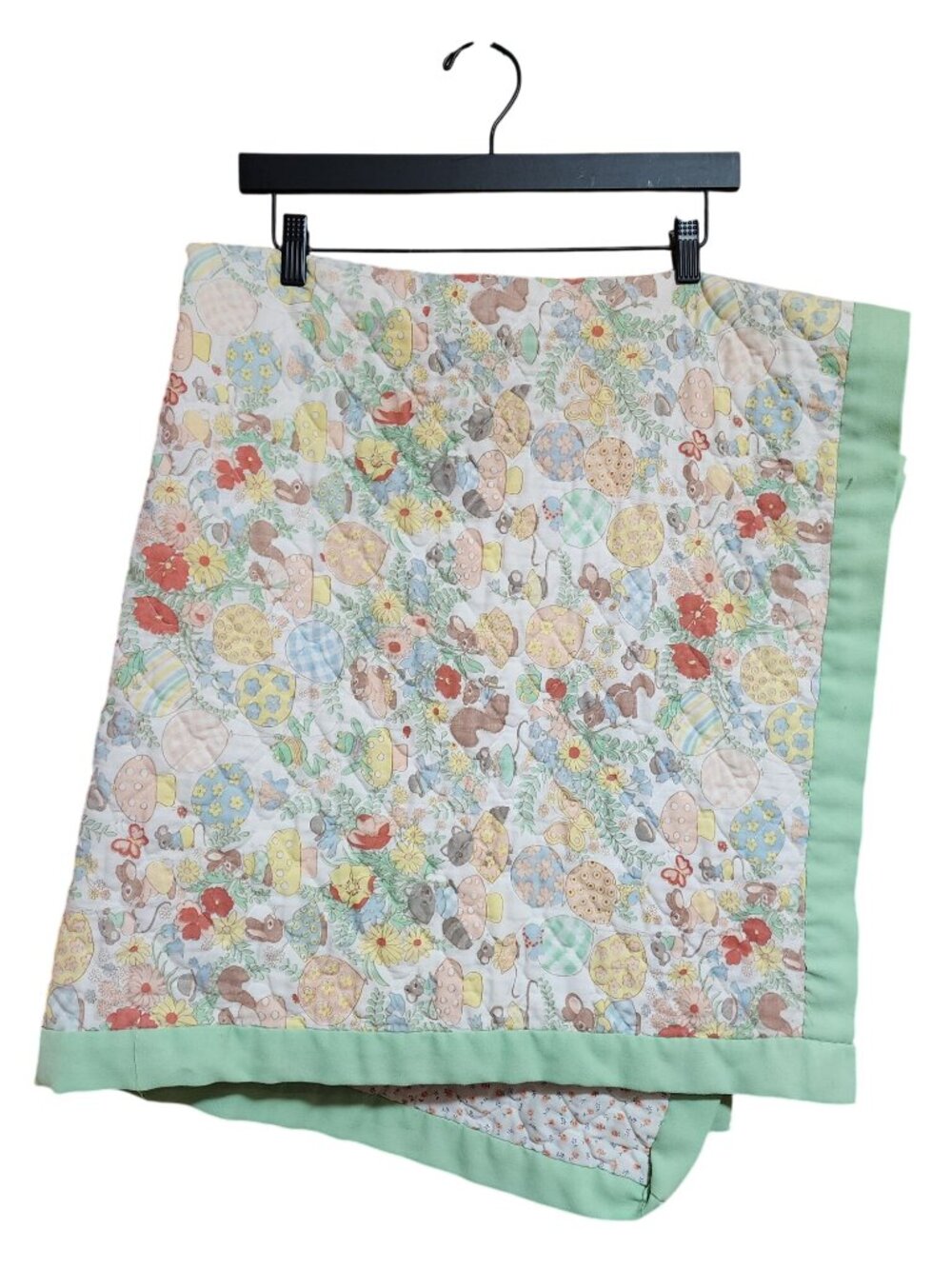 Handmade Baby Quilt woodland animals 45 x 41